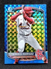 2025 Bowman Chrome Prospects Rainiel Rodriguez Geometric Blue Refractor #'d...