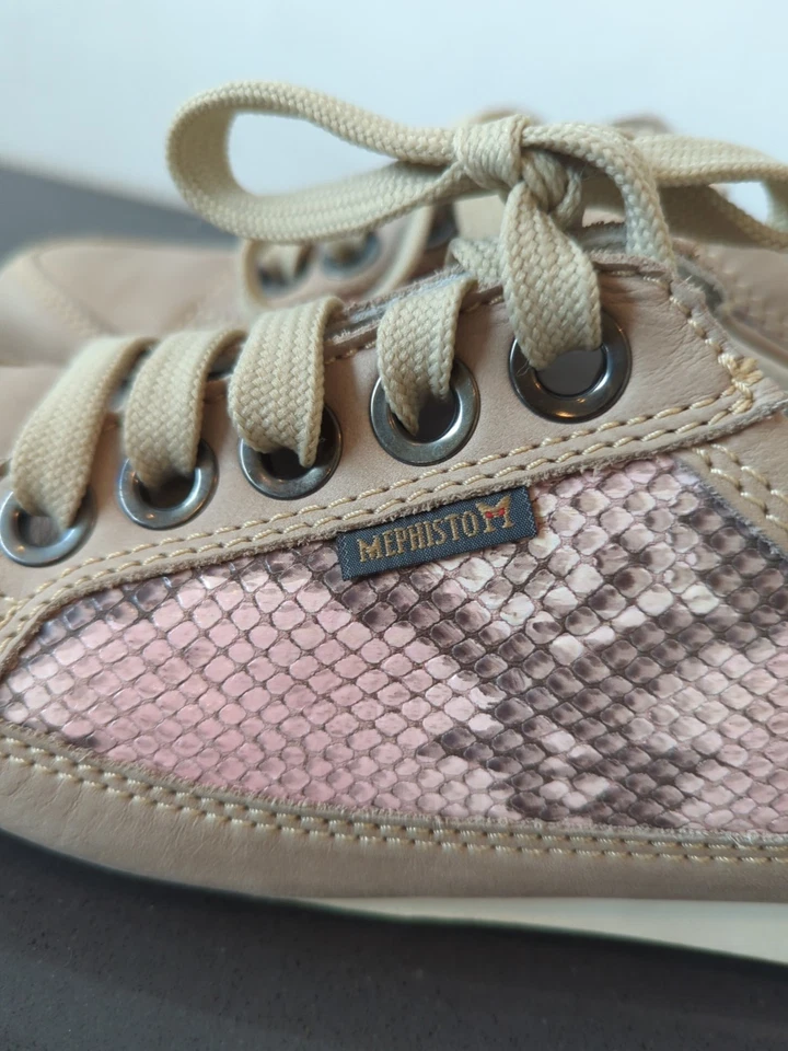 Mephisto туфли кроссовки женский размер 9,5 повседневный кружева коричневый розовый натуральной кожи - Изображение 2 из 4