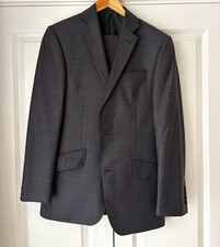 Richard James Savile Row Grey Wool 2pc Suit Single-Breasted 38R W32 L31 (holes)