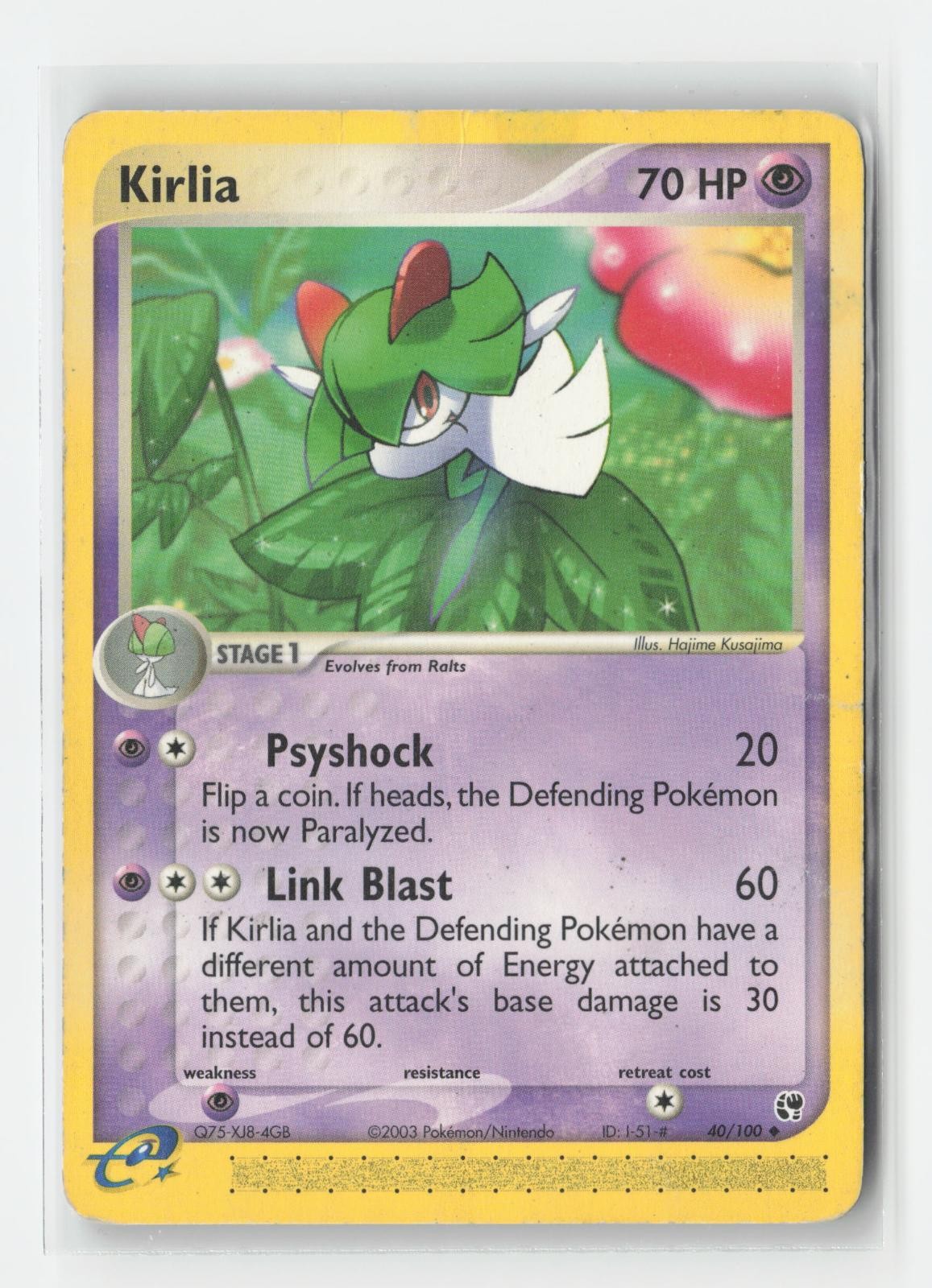 Kirlia 40/100 Uncommon Sandstorm Pokemon Damaged