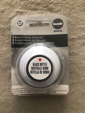 Two JOOVY Boob Breast Pump Adapters for Glass Bottles, BPA-Free White 