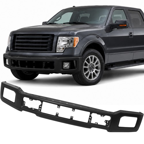 Black Steel Front Bumper Face Bar For Ford F-150 F150 2018-2020 W/ Fog Hole