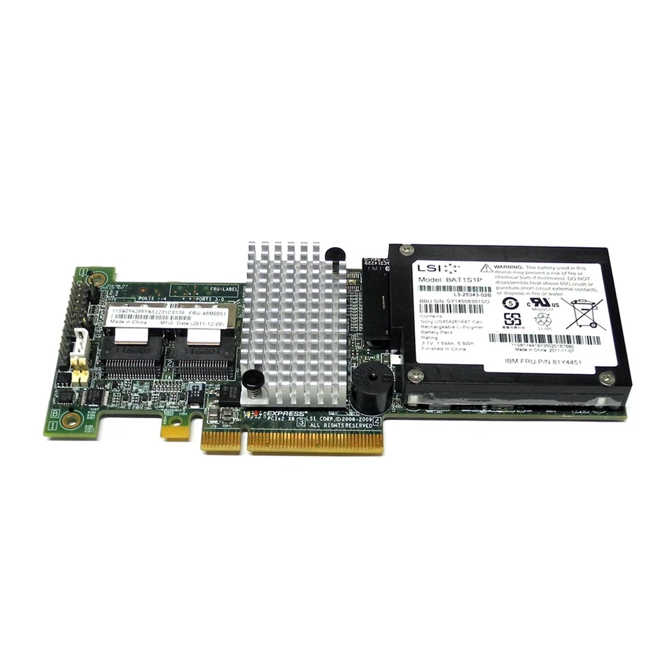 IBM LSI ServeRAID M5015 6 Gb RAID Controller L3-25121-79D 46C8927 ohne Bracket - Bild 2 von 3