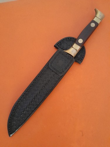 Antique Quality German Hunting Creole Knife Paraguay Imported Wood And Brass - Picture 3 of 15