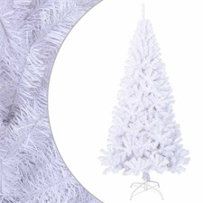 Artificial Christmas Tree White 210cm PVC Steel 1210 Tips Thick Branches Indoor