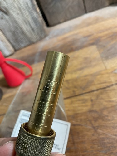 Vintage Set- Brass Powder Flask, Measure, Powder Black Powder Spout Muzzleloader - Bild 3 von 10