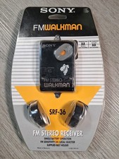 Vtg. SONY Walkman SRF36 FM Stereo Portable Radio Headphones MICHELIN TIRES LOGO