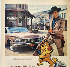 Dale Robertson Wells Fargo Trapper AC Oil Filters Vintage 1958 Ad Magazine Print