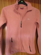 *LOOK* Mint Cond SUPERDRY Ladies Salmon Pink Fleece Jumper Cardigan UK Size 8