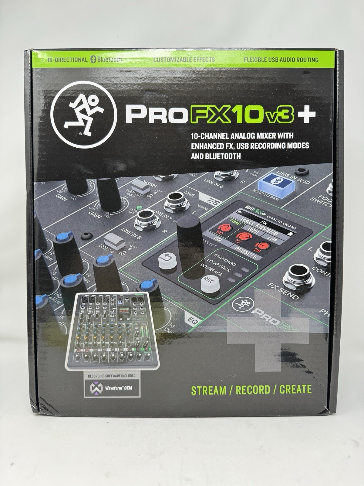 Mackie ProFX10v3+ 10 Channel Analog Mixer Enhanced FX And USB Recording Modes BT