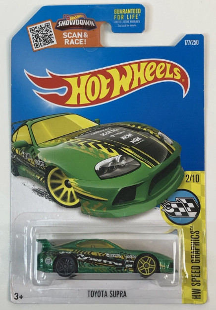 2015 Hot Wheels Toyota Supra HW Speed Graphics 177/250 #2/10 Green Nitto NGK