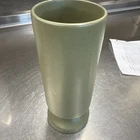 Vintage Mid-Century McCoy Floraline Matte Olive Green #412 Cylinder Vase Pottery