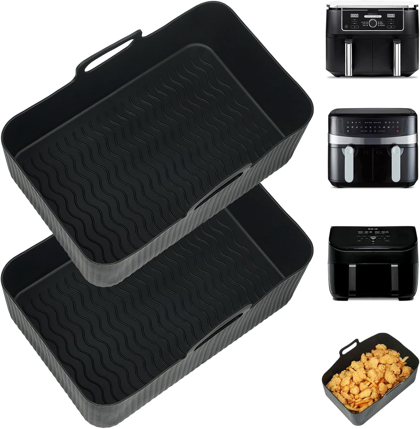Large Silicone Air Fryer Liners for Ninja AF400UK/DZ400UKSTGD/SL400UK 9.5L/Tower