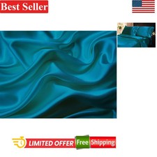 Machine Washable Queen Satin Sheet Set - 4pc Soft Turquoise Deep Pocket