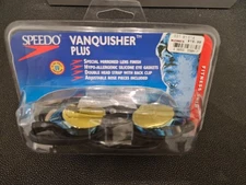 NEW SPEEDO VANQUISHER PLUS DEEP GOLD SPECIAL MIRRORED LENS FITNESS SWIM GOGGLES