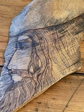 Portrait burning art pyrography Original Art Unsigned - Driftwood