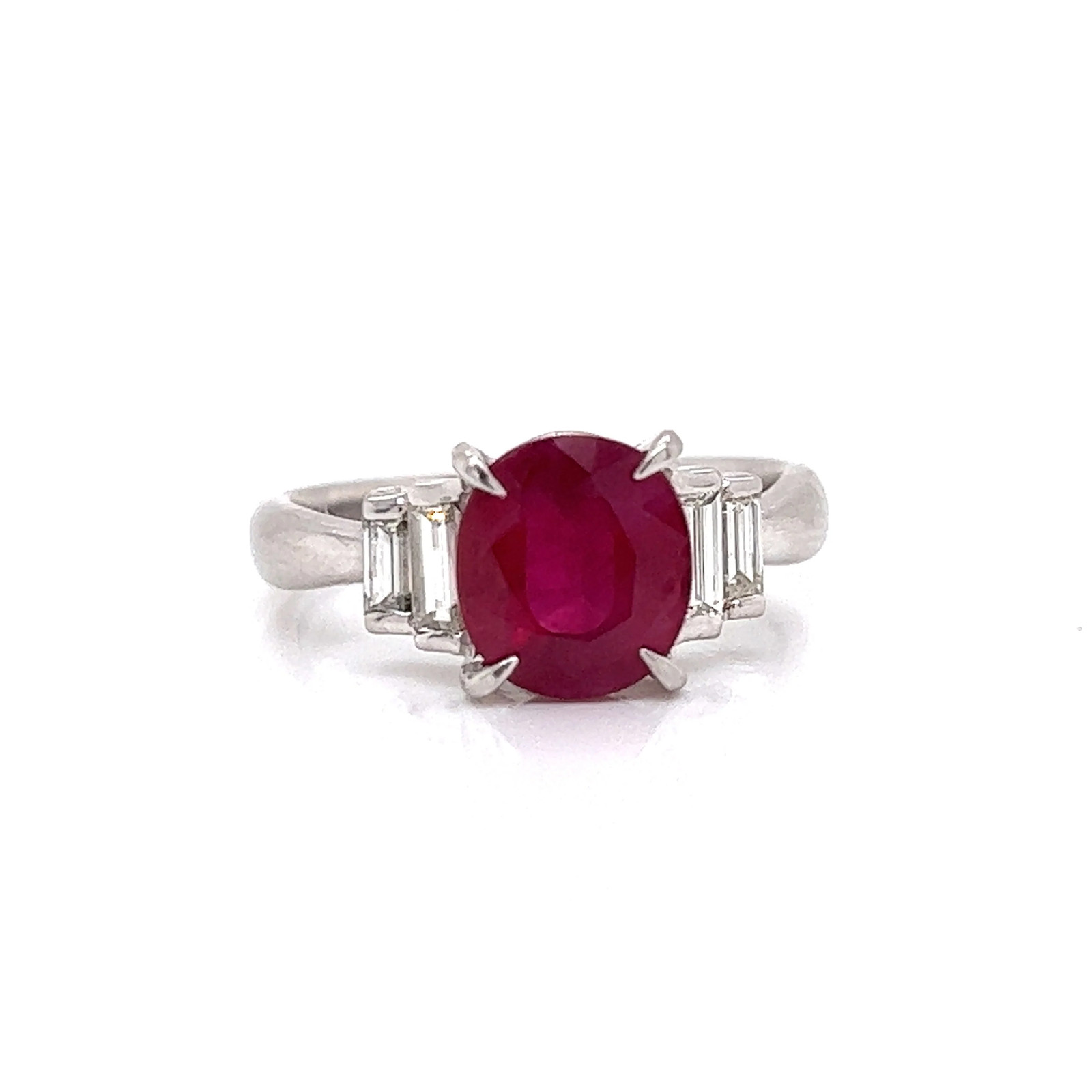 Ruby and Diamond Platinum Ring - image 5