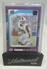 2024 Clearly Donruss Keon Coleman #67 Rated Rookie Purple /75 RC Bills