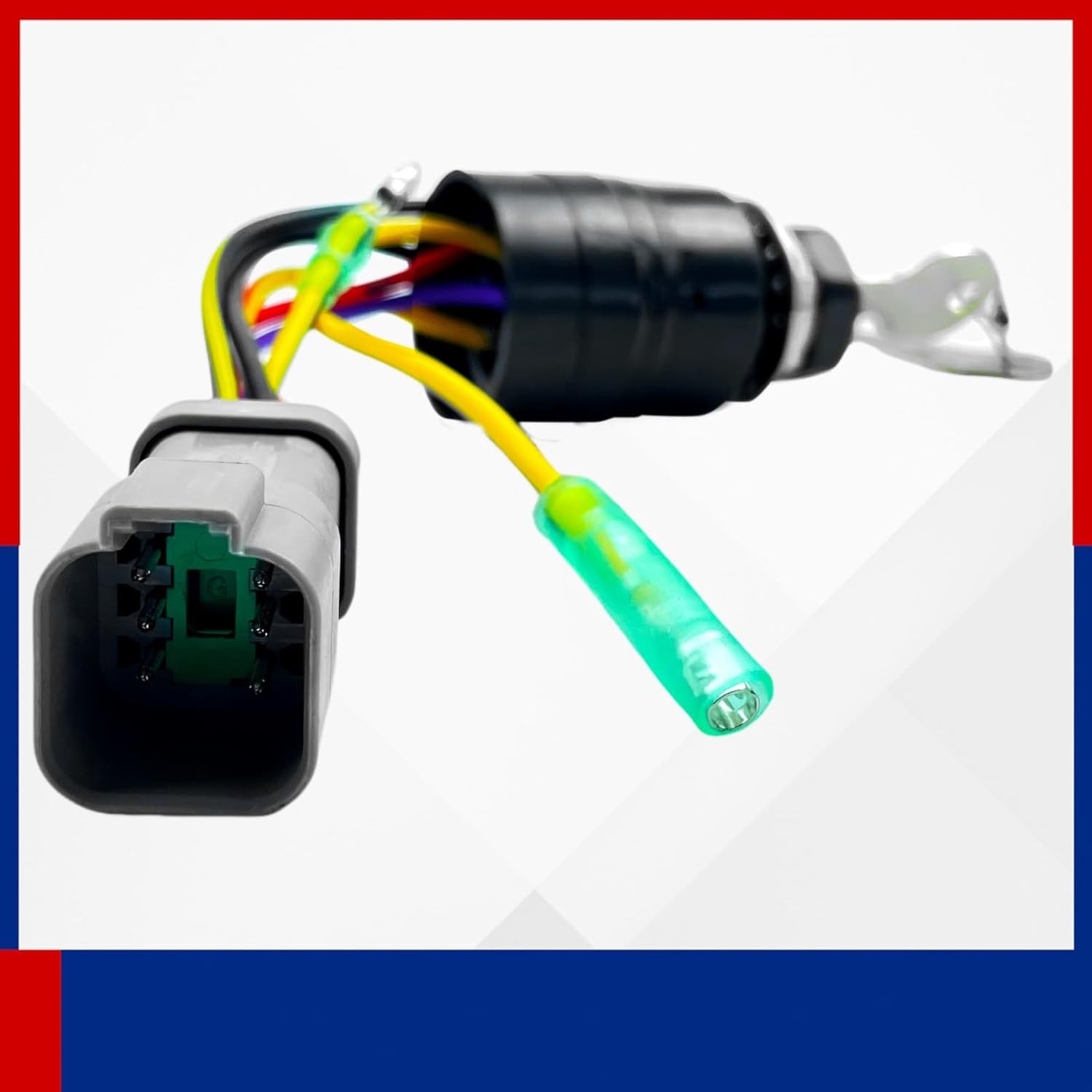 129572 Ignition Switch with Key for Tracker Boats 3 Position 6 Wire Connectors