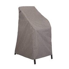 Garrison Stackable/High Back Bar Chair Cover, Waterproof, 27"L x 27"W Granite