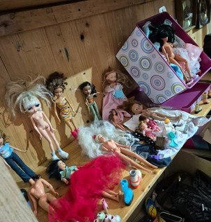Großes Barbie & Puppen Set inklusive Puppen Kleidung Schuhe