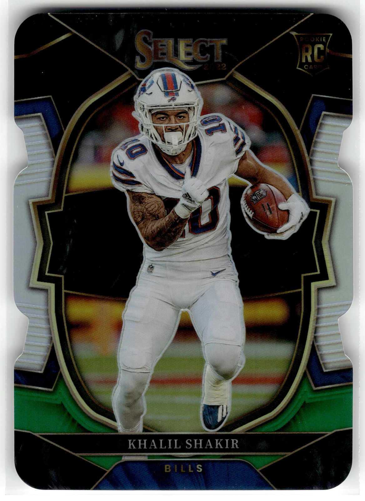 Khalil Shakir 2022 Panini Select #99 Rookie Bills Black Green Prizm Die Cut RC