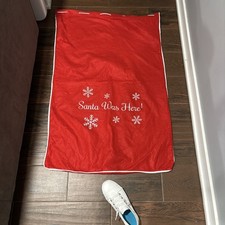 Giant Red Felt Santa Christmas Bag Draw String  Santa Was Here  .