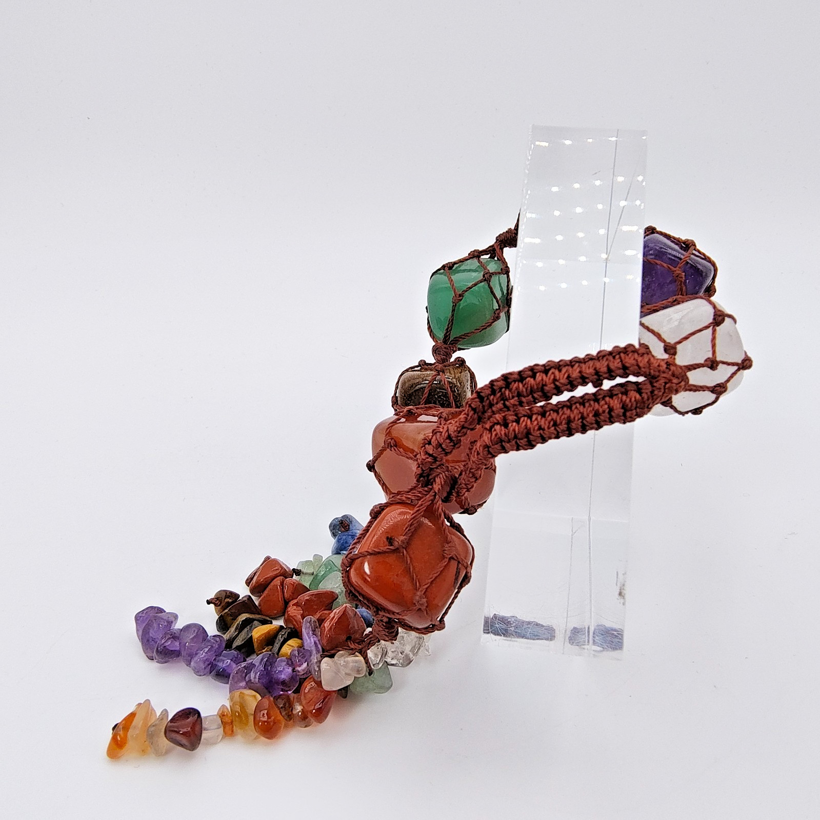 7 Chakra Macrame Statement Bracelet Boho Reiki He… - image 4