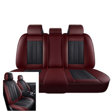 Leather Car Seat Covers Full Set Front Rear 5-seat Cushion Waterproof Non-slip