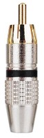Dynavox Cinchstecker Schwarz, Vergoldeter Cinch Stecker, Audio Stecker