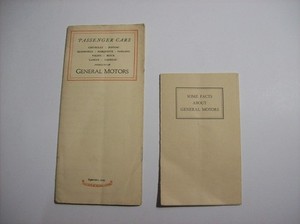 vtg 1929 GENERAL MOTORS Passenger Car Brochure Cadillac Buick Oldsmobile Chevy +