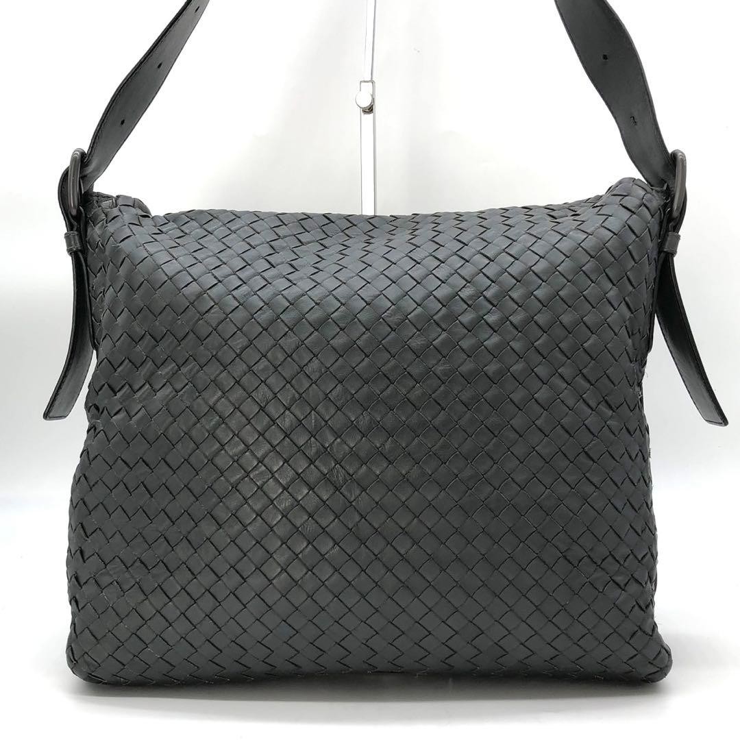 Bottega Veneta Intrecciato Shoulder Bag Messenger Gray Leather Authentic thumbnail 17
