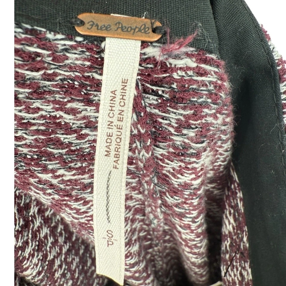 Free People Knit Trouser Pants Red Combo Size Small Bohemian - Image 3 of 4