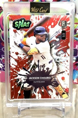 2024 Wild Card Splat Jackson Chourio Rainbow Foil Red and White 1/2 RC Brewers