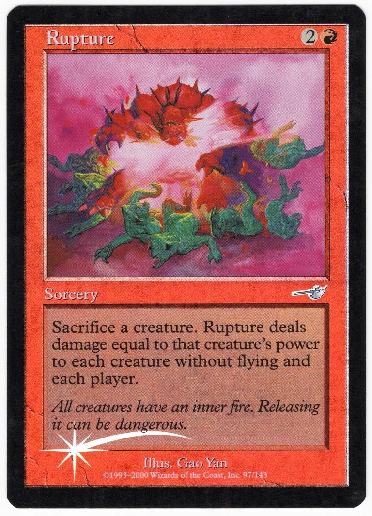 Rupture 2000 Nemesis SHIFTED FOIL MISPRINT Red Uncommon Sorcery MTG SP - NM AZ2