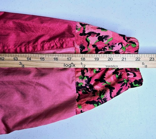 Vintage 80er Kaelin Ski Anorak Jacke Neon Pink Schwarz Abstrakt Splatter L/XL 10 - Bild 19 von 20