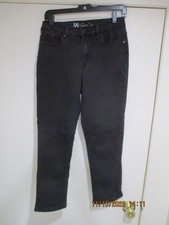 DG2 by Diane Gilman Virtual Stretch Denim Straight Leg Jeans Size 8 ANKLE Black