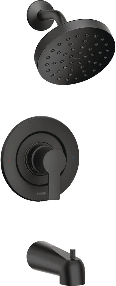 Moen Rinza 82628BL Matte Black Bathroom Shower Head, Handle Faucet Kit Set