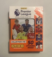 Image of Panini Premier League 2023 Sticker Tin 50 Stickers Still Sealed