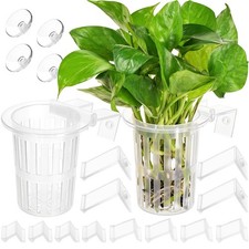 2 Pcs Transparent Large Aquarium Plant Holder 3.54 x 3.94 Inch