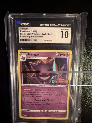 Pokemon Gengar Lost Origin Prerelease SWSH241 CGC 10 Gem Mint