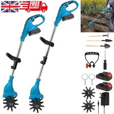 Cordless Tiller Garden Power Tool Rotavator Cultivator Allotment Soil W/ Battery