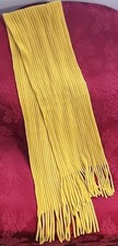 New Women's Kid's Mustard Yellow Knit 4" Fringe Scarf 7.5"W  53"