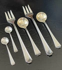 Rare Set 6 Gorham Fairfax Sterling Silver Cocktail Mustard Salt Serving American
