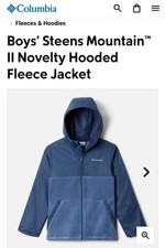 Columbia Boys XL Youth Steens Mountain Novelty Fleece Blue Hooded Jacket