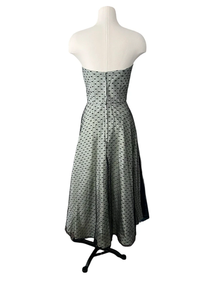 Vestido midi de cóctel Scott McClintock encaje punteado negro tul caprichoso *defecto Foto 2 de 4