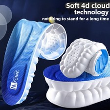 1Pair Sport Insoles PU High Stretch Shock Resistant Antibacterial Anti-odorant B