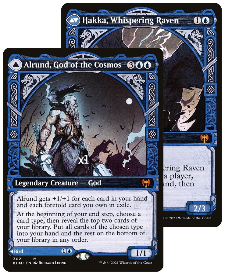 MTG Showcase Kaldheim KHM Alrund, God of the Cosmos / Hakka