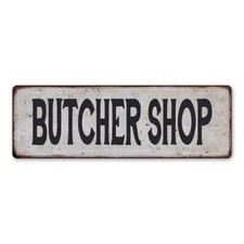 BUTCHER SHOP Vintage Look Rustic Metal Sign Chic Retro 106180035104