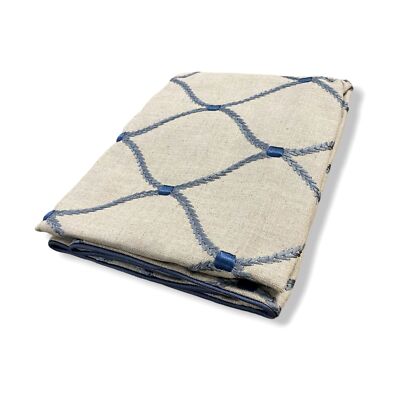 $129 Legacy Beige Blue Dean Embroidered Euro Bed Sham Pillowcase Cover 26 x 26